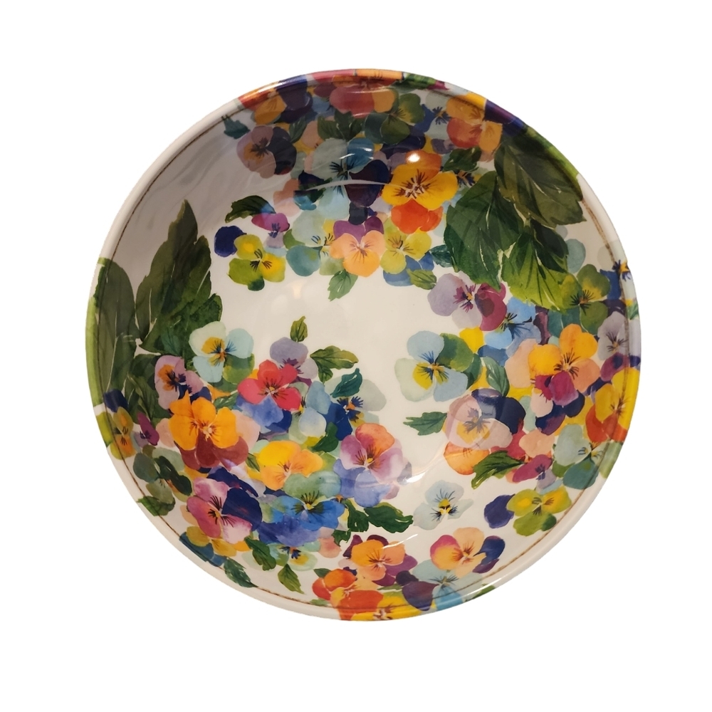 Pansies Melamine S/ 4 Colorful Side Salad Bowls